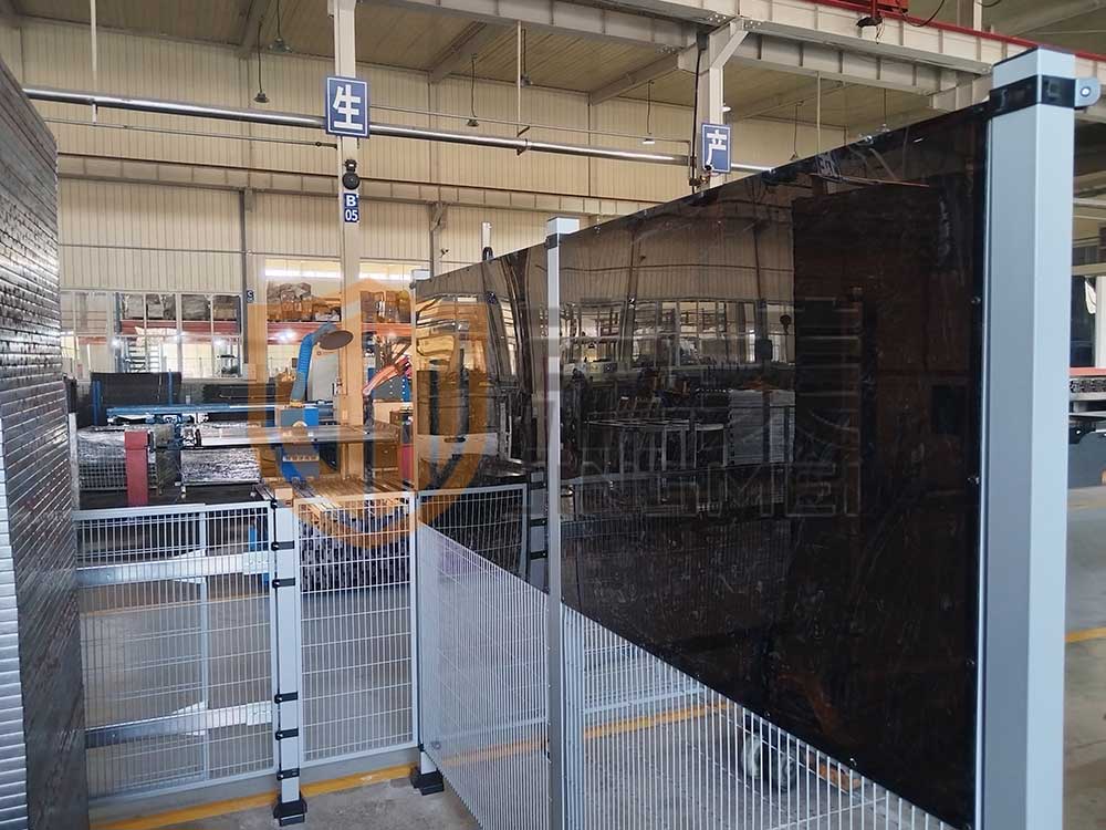 Steel column PC board fence protection